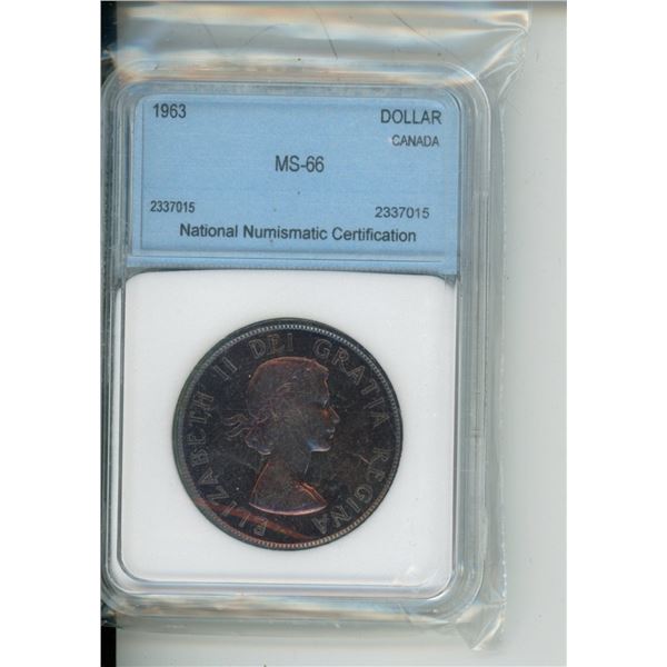 1963 graded ms-66 silver dollar -trends list $400+