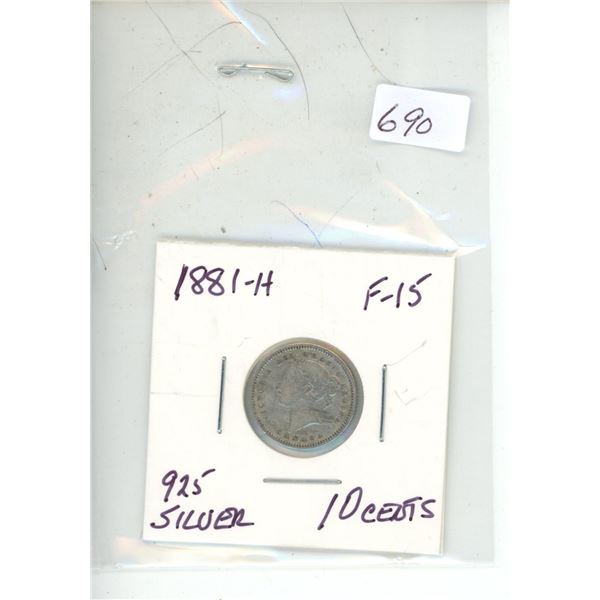 1881H queen victoria 10 cents