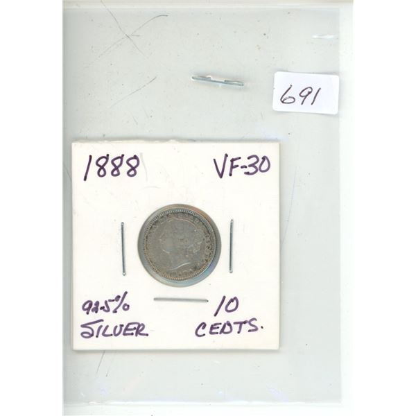 1888 queen victoria 10 cents