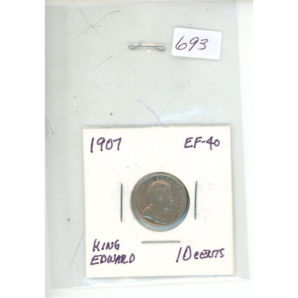1907 higher grade king edward 10 cents