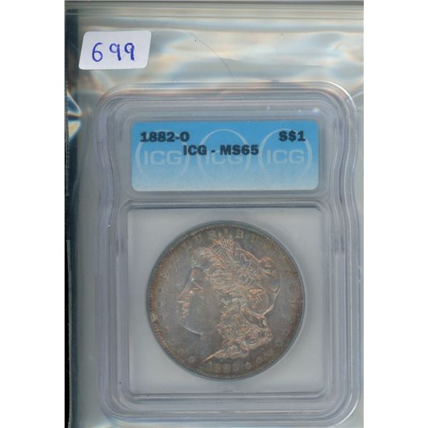 1882O ms-65 morgan silver dollar -2024 red book lists at $600