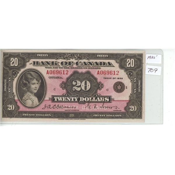 reproduction 1935 young queen elizabeth 20 dollar bill