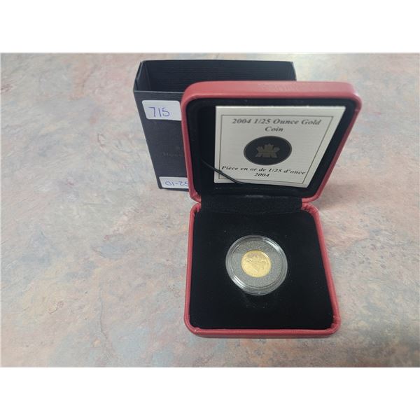 2004 Moose 1/25 ounce pure gold