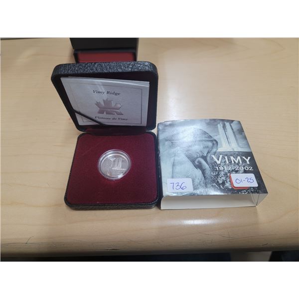 1917-2002 Vimy Ridge 92.5 silver coin