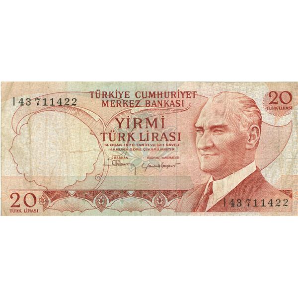 20 turk lirasi bill