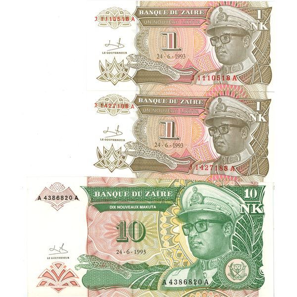 1993 10 nouueaux makuta , 2 1993 1 nouueau likuta