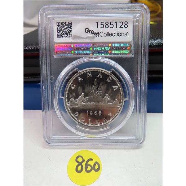 1966 canada large beads $1 graded coin