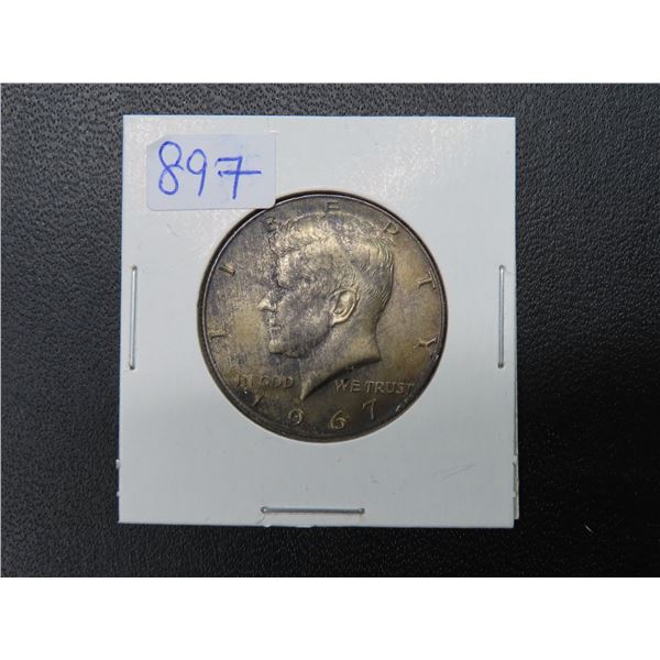 1967 US silver half dollar