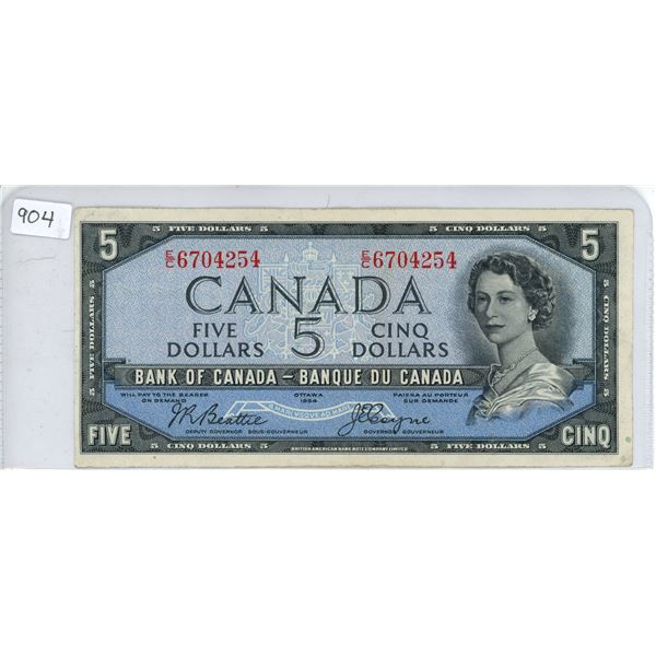 1954 Canadian $5 Devil's Face bill