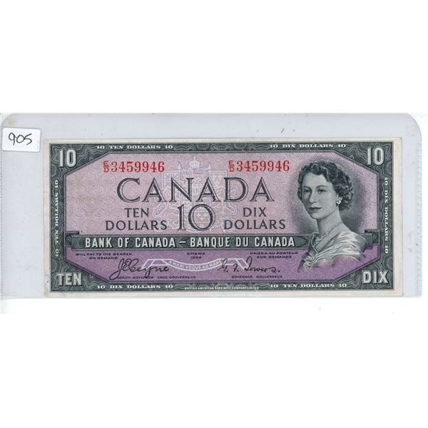 1954 Canadian $10 Devil's Face bill