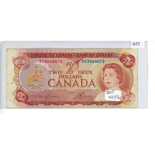 1974 Canadian $2 bill - test note?
