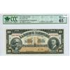 Image 1 : 1922 $10 issue Quebec National bank Specimen bill - CCC graded, Gem UNC 65