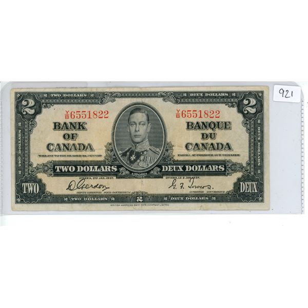 1937 Bank of Canada $2 bill