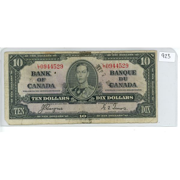 1937 Bank of Canada $10 bill