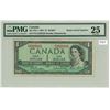 Image 1 : 1954 Canadian $1 Bill - PMG Graded, Radar Serial #, VF25, "BABN"