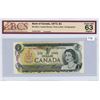 Image 1 : 1973 Canadian $1 Bill - BCS Graded, Three Letter, Lithographed, Choice UNC 63