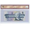 Image 2 : 2986 Canadian $5 Bill - BCS Graded, 2 digit Radar Serial #, almost UNC 50
