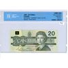 Image 1 : 1991 Canadia $20 bill - CCCS Graded, 2digit Radar Seril #, Repeater, Gem UNC 65