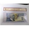 Image 2 : 2002 Canadian $5 Bill - BCS Graded, 3 digit Radar Serial #, Choice UNC 64
