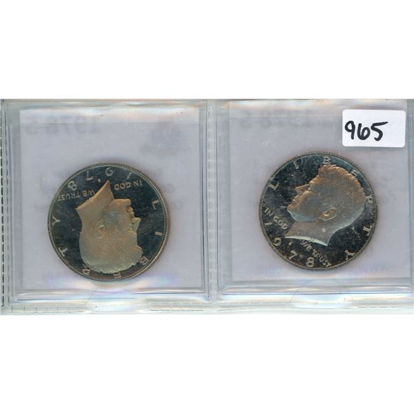 2 1978S Kennedy half dollars deep cameo