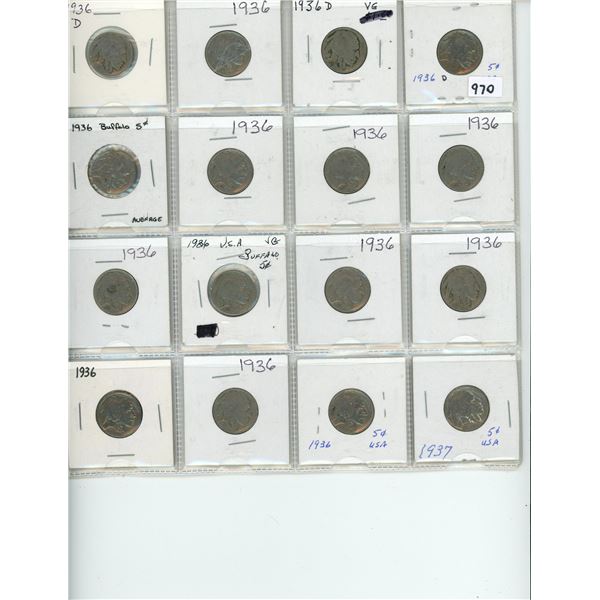 16 assorted USA nickels