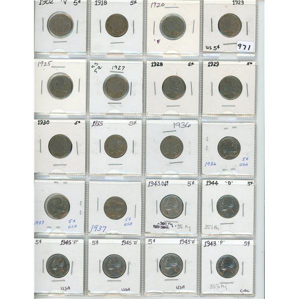 20 assorted USA nickels