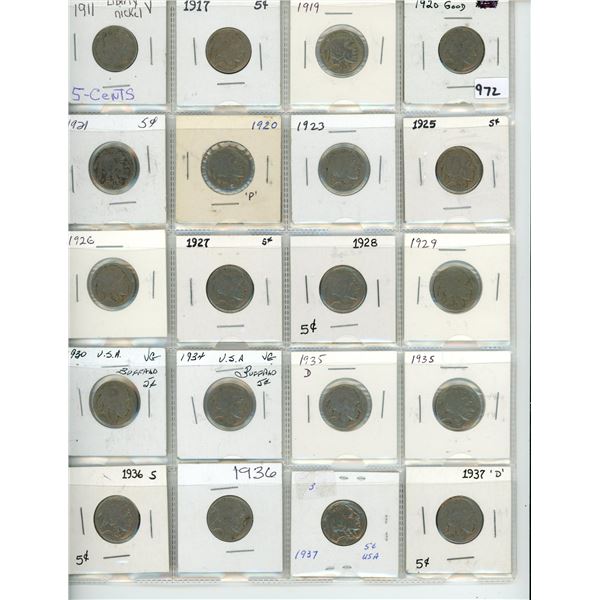 20 assorted USA nickels