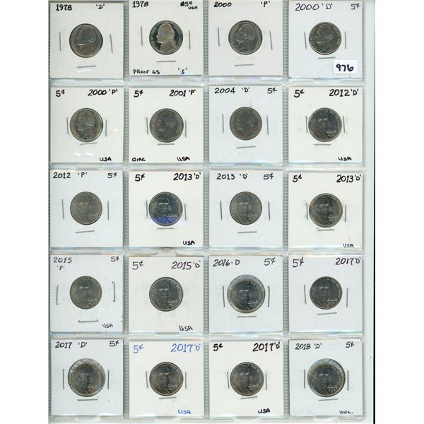 20 assorted USA nickels