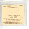 Image 3 : 1907 ICCS Graded - Canadian Five Cent - VF30