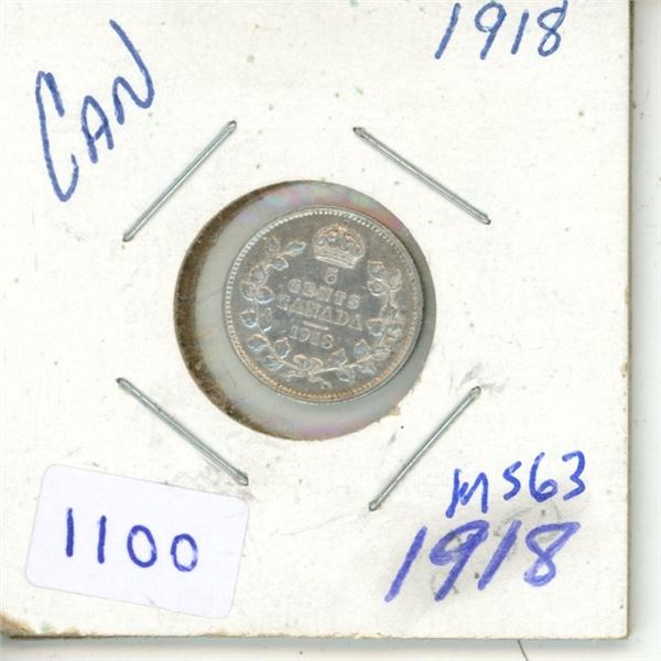 1918 Canadian Five Cent
