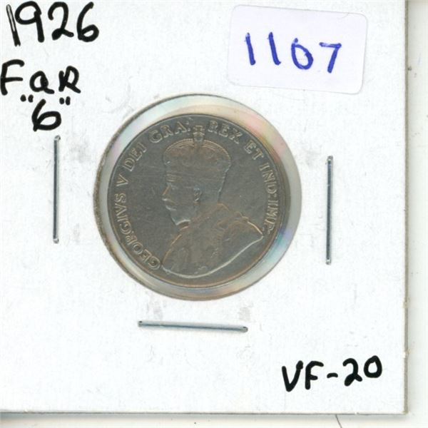 1926 Canadian Five Cent - Far 6