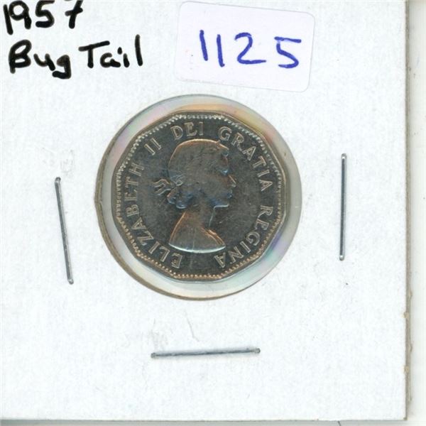1957 Canadian Five Cent - Bug Tail
