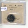 1977 ICCS Graded - Canadian Five Cent - Low 7 - MS64