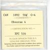 Image 3 : 1892 ICCS Graded - Canadian Fifty Cent - Obv4 - G4