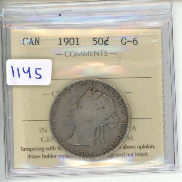 1901 ICCS Graded - Canadian Fifty Cent - G6
