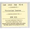 Image 3 : 1910 ICCS Graded - Canadian Fifty Cent - Victorian Leaves - VG8