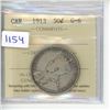 Image 1 : 1913 ICCS Graded - Canadian Fifty Cent - G6