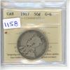 Image 1 : 1917 ICCS Graded - Canadian Fifty Cent - G6
