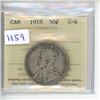 Image 1 : 1918 ICCS Graded - Canadian Fifty Cent - G6