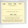 Image 3 : 1918 ICCS Graded - Canadian Fifty Cent - G6