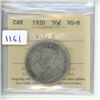 Image 1 : 1920 ICCS Graded - Canadian Fifty Cent - Wide 0 - VG8