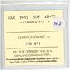 Image 3 : 1942 ICCS Graded - Canadian Fifty Cent - AU55