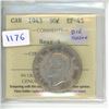 Image 1 : 1943 ICCS Graded - Canadian Fifty Cent - Near 3 - EF45