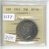 Image 1 : 1943 ICCS Graded - Canadian Fifty Cent - Far 3 - AU50