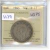 Image 1 : 1945 ICCS Graded - Canadian Fifty Cent - F12