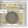 Image 1 : 1947 ICCS Graded - Canadian Fifty Cent - Straight 7 - VF20