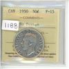 Image 1 : 1950 ICCS Graded - Canadian Fifty Cent - No Design - F15