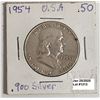 Image 1 : 1954 USA LIBERTY SILVER HALF DOLLAR