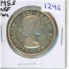 Image 1 : 1953 Canadian Silver Dollar - NSF - FWL