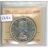 1957 ICCS Graded - Canadian Silver Dollar - AU50